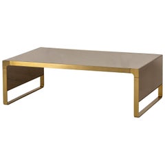 Sturdy Coffee Table in Satin Brass Finish