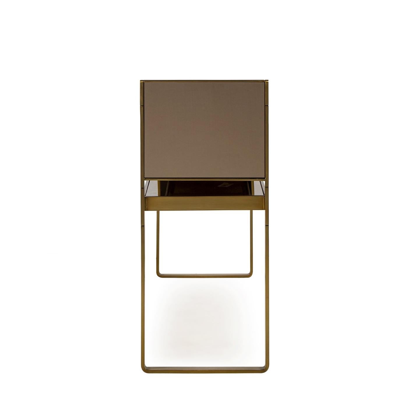 Brushed Sturdy Console Table in Satin Brass Finish