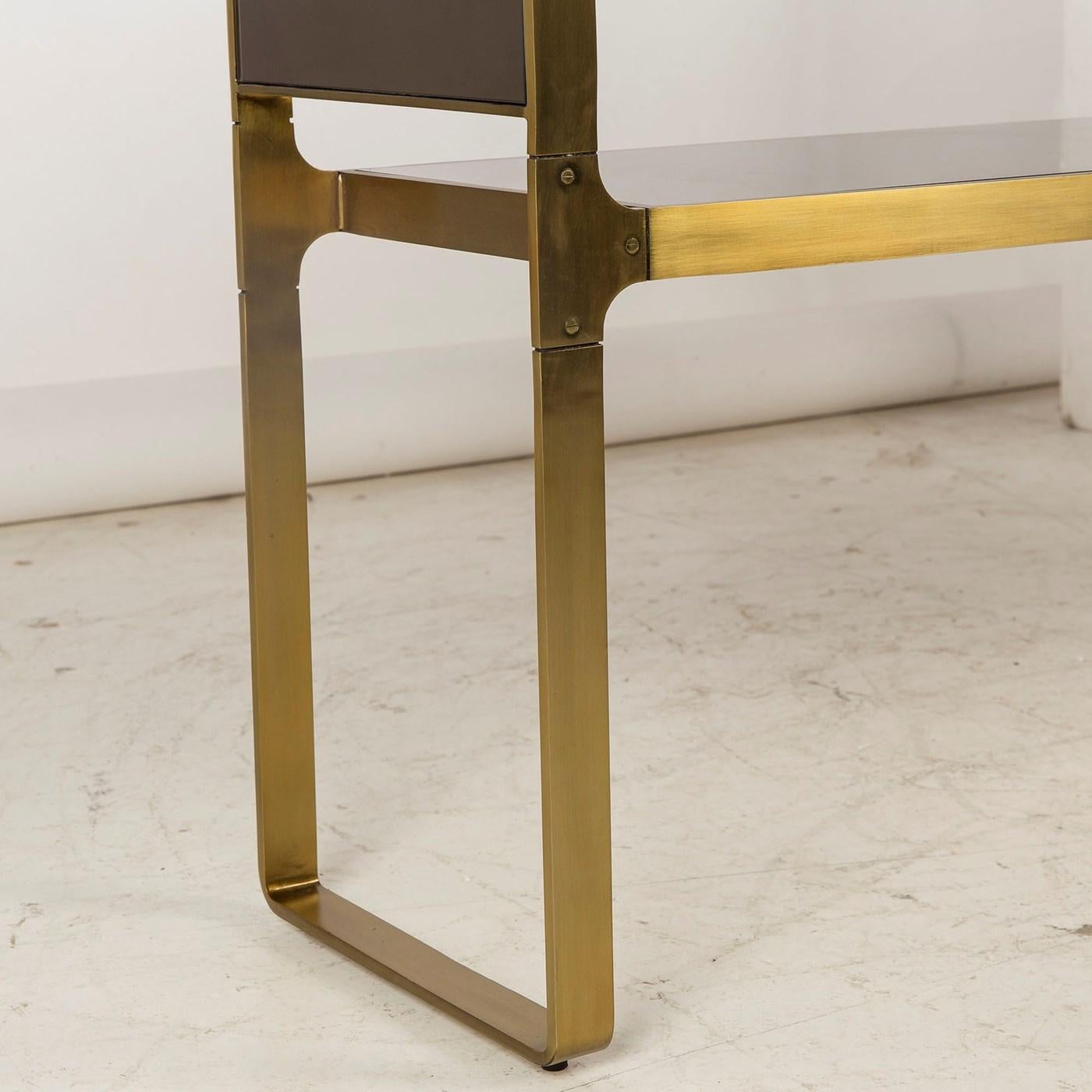 Sturdy Console Table in Satin Brass Finish 1