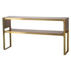 Sturdy Console Table in Satin Brass Finish