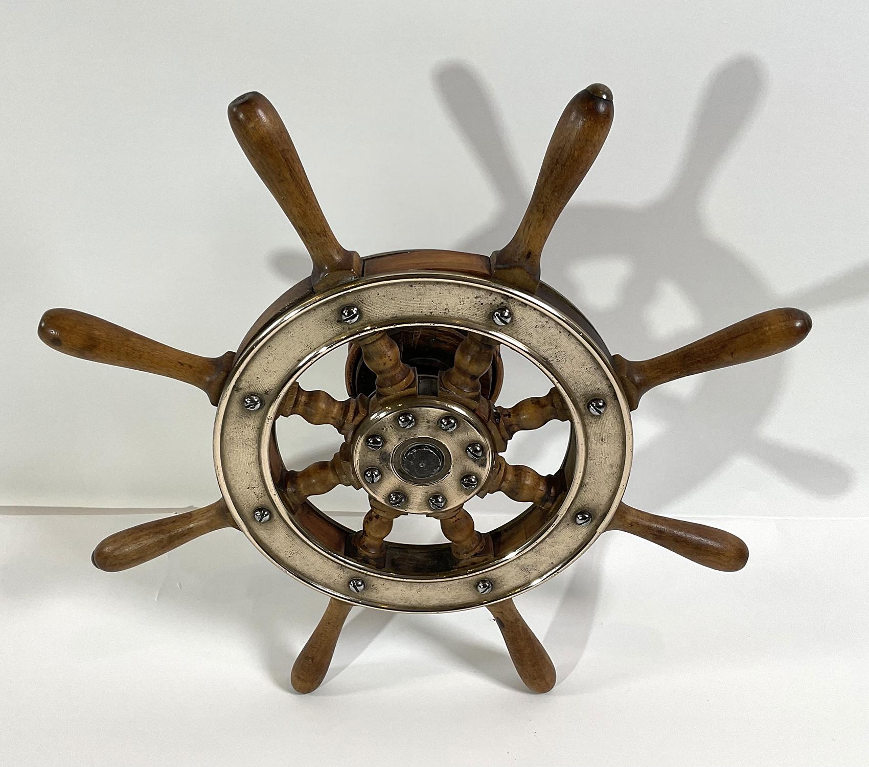 Early 20th Century Sturdy Yacht Wheel For Sale