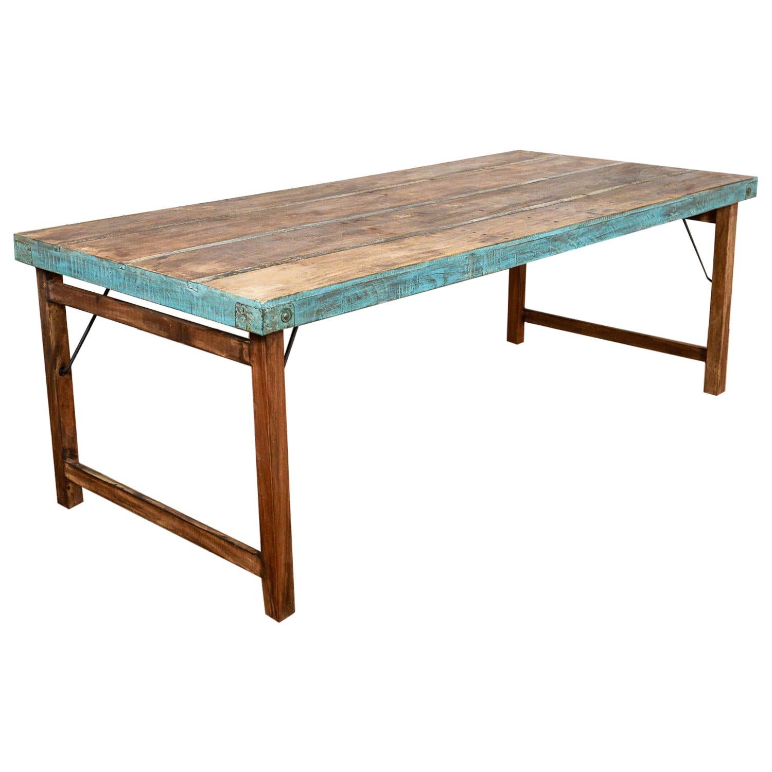 Sturdy Folding Table from Reclaimed Wood, 20th Century For Sale at 1stDibs