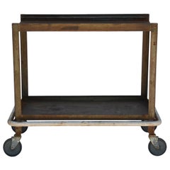 Retro Sturdy Industrial Bar Cart on Wheels