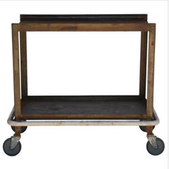 Retro Sturdy Industrial Bar Cart on Wheels