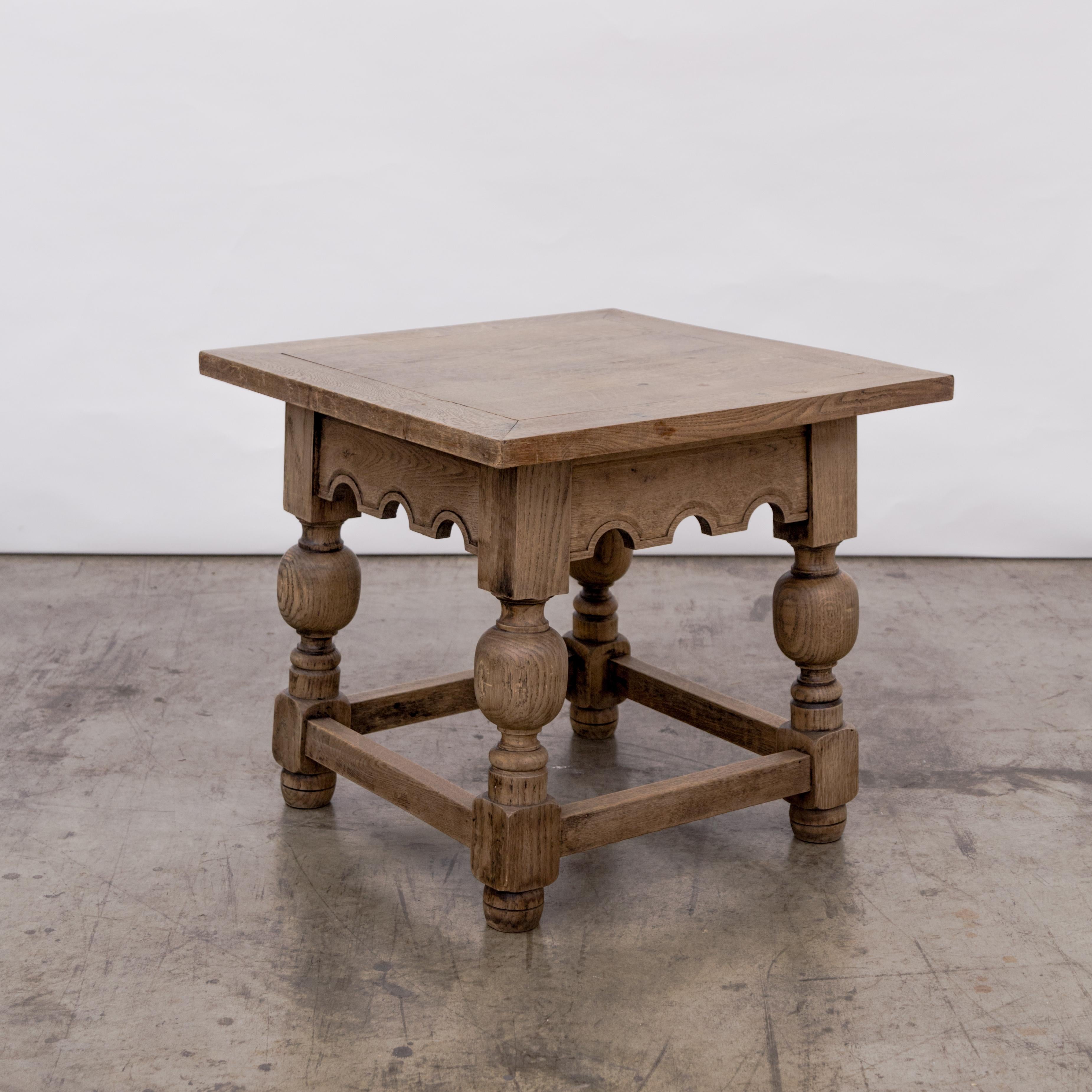 French Sturdy Jacobean Oak Side Table For Sale