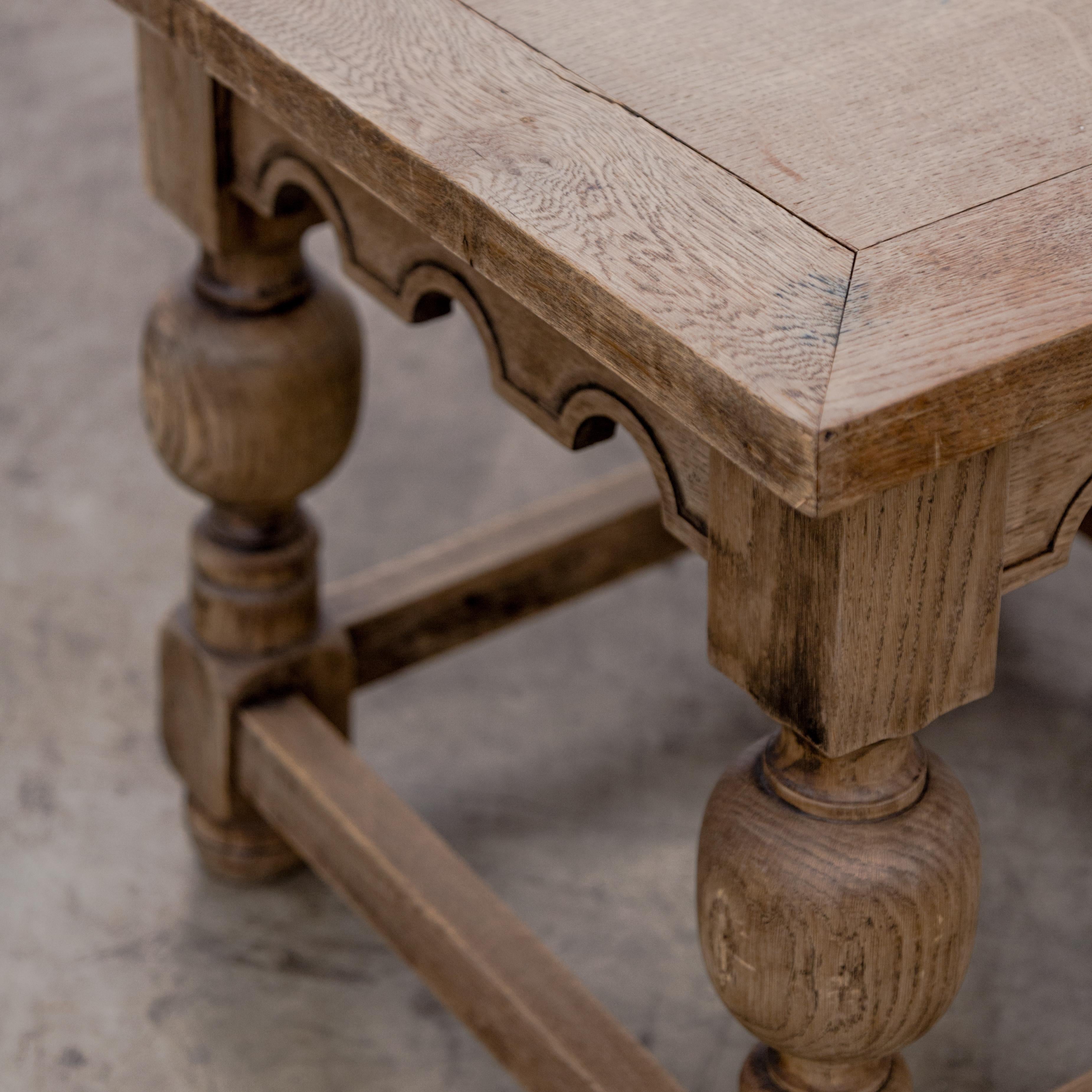 Wood Sturdy Jacobean Oak Side Table For Sale