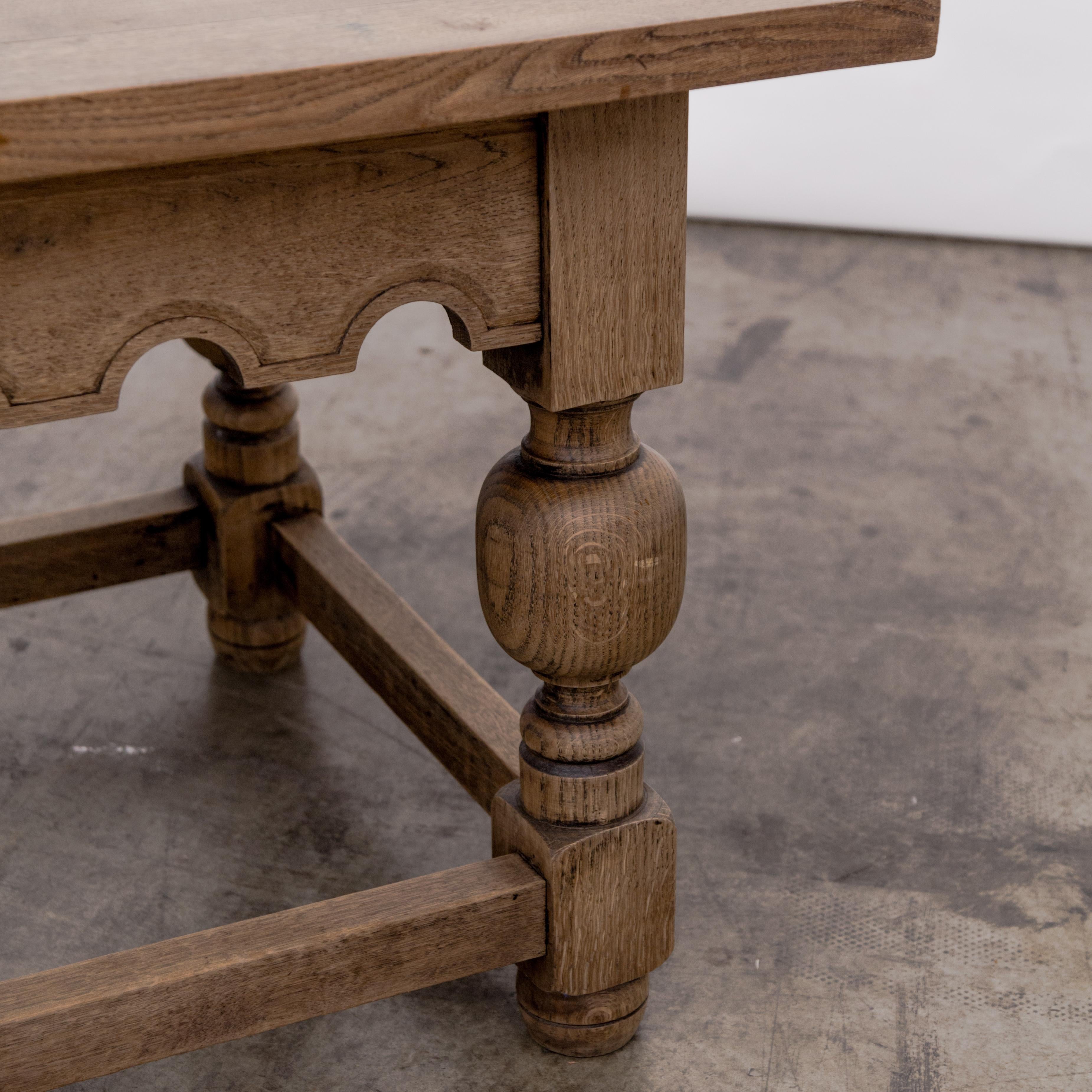 Sturdy Jacobean Oak Side Table For Sale 1