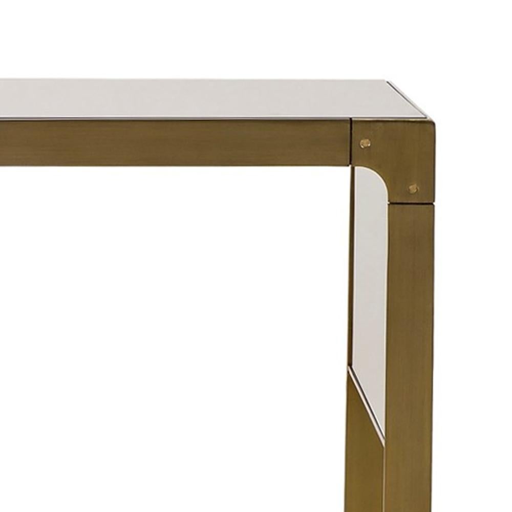 English Sturdy Side Table in Satin Brass Finish