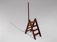 Sturdy Solid Mahogany Folding Library Steps