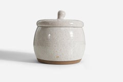 Sture G. Ohlsson, Jar, Semi-Glazed Green Stoneware, Rattan, Sweden c. 1960s