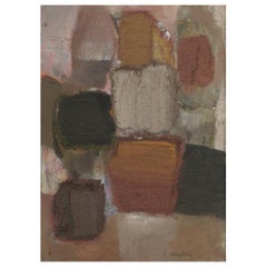 Sture Wikstöm, Swedish artist. Oil on board.  Abstract composition.
