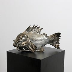 Esturgeon en métal argenté et étain - Mauro Manetti - c. 1970 - Italie