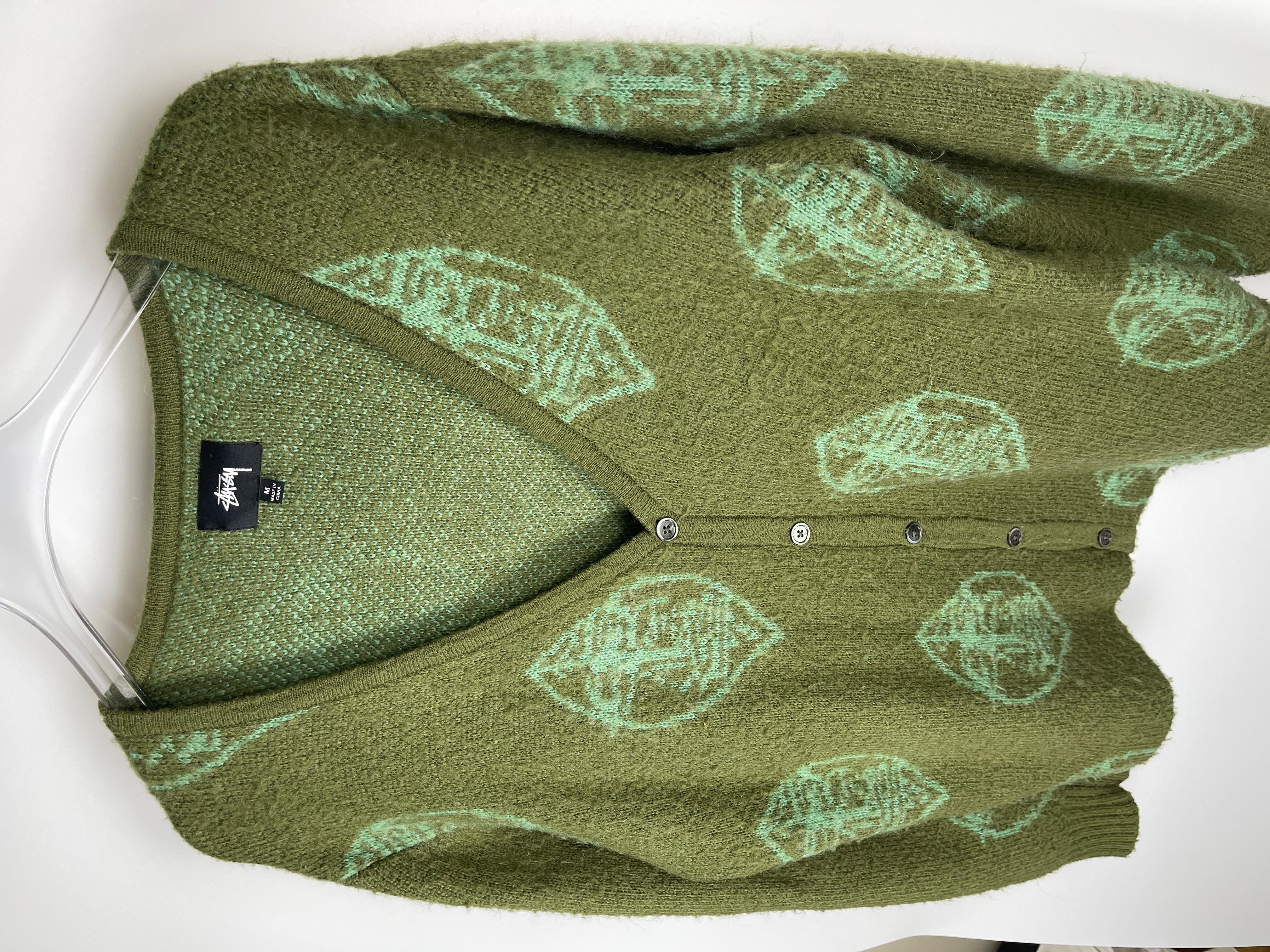 Stussy Zulu Mohair Mask Cardigan In Excellent Condition For Sale In Seattle, WA