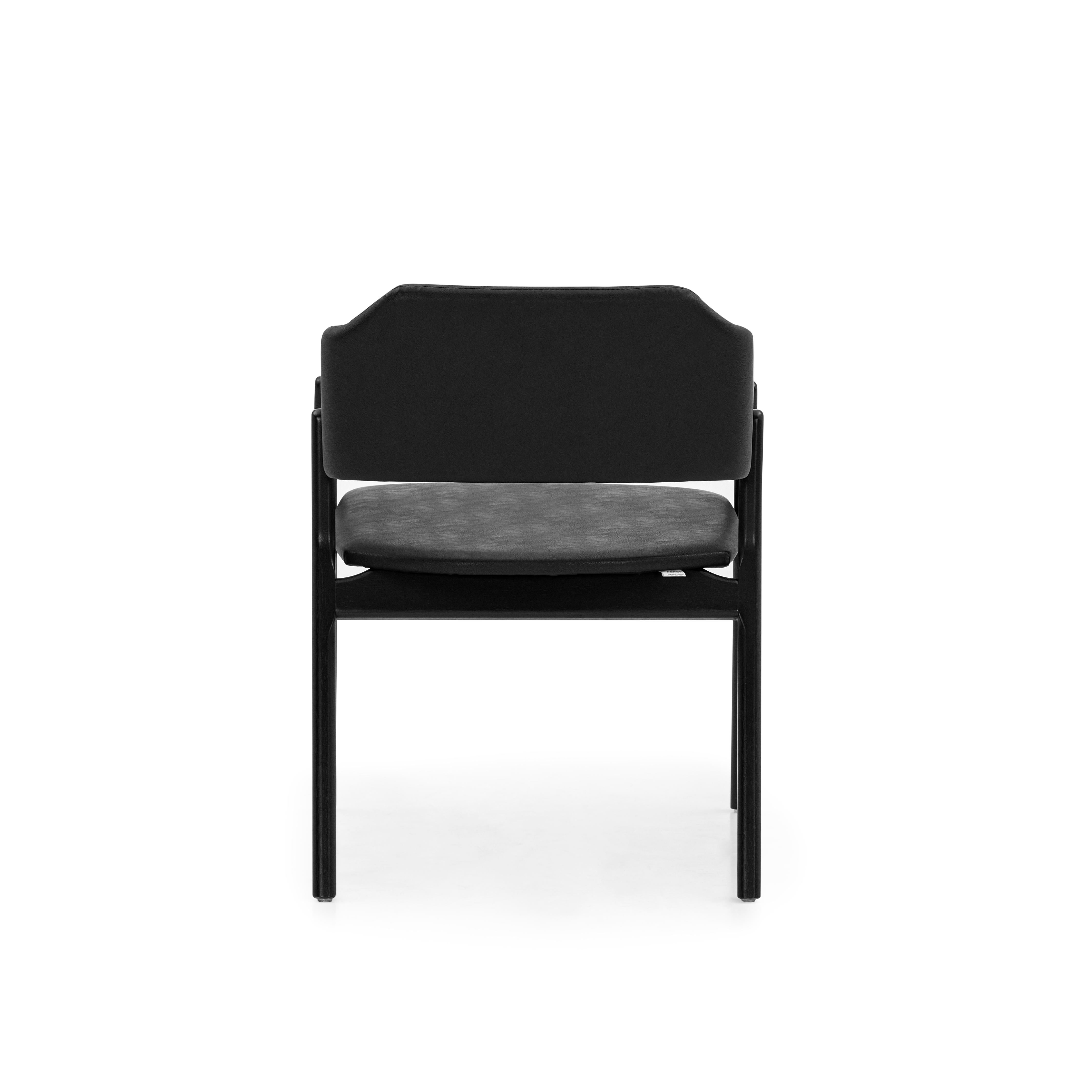 Stuzi Chair in Black Fabric and Black Uultis Wood In New Condition For Sale In Miami, FL