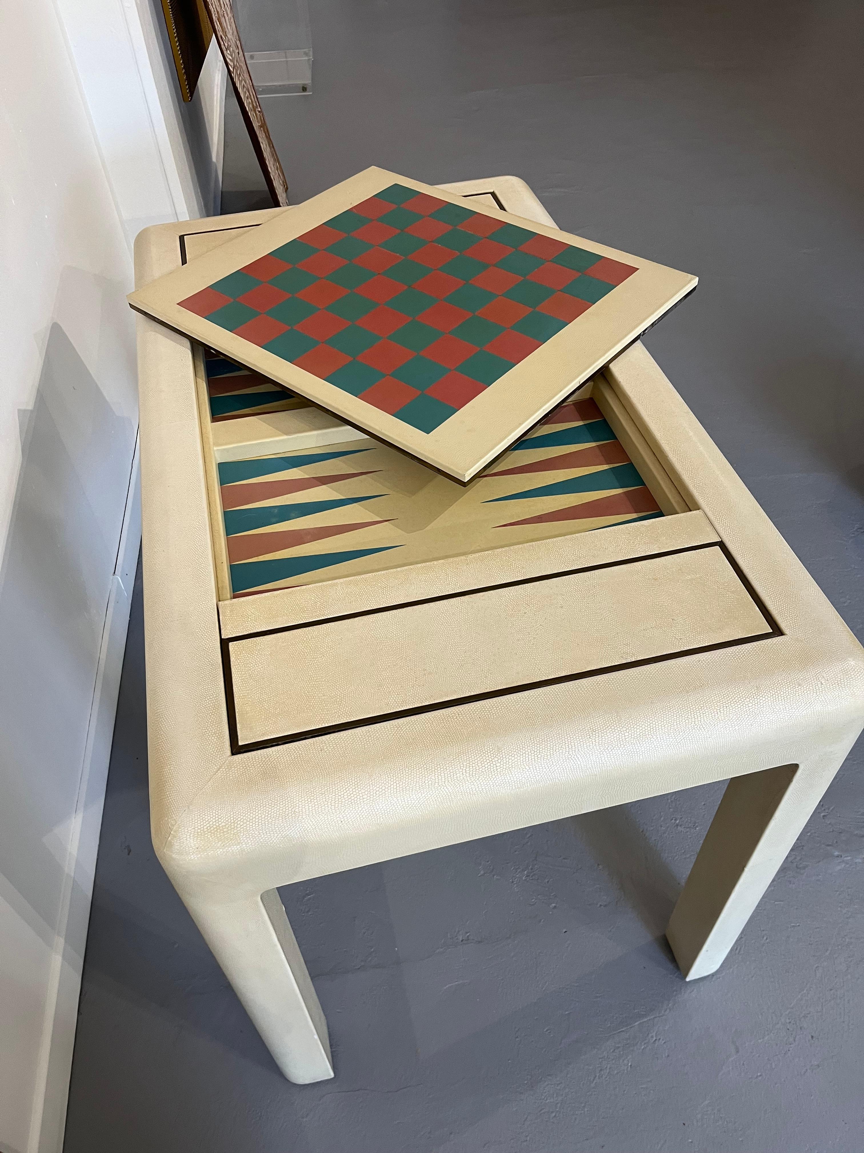 Mid-Century Modern Backgammon Game Table by Karl Springer For Sale