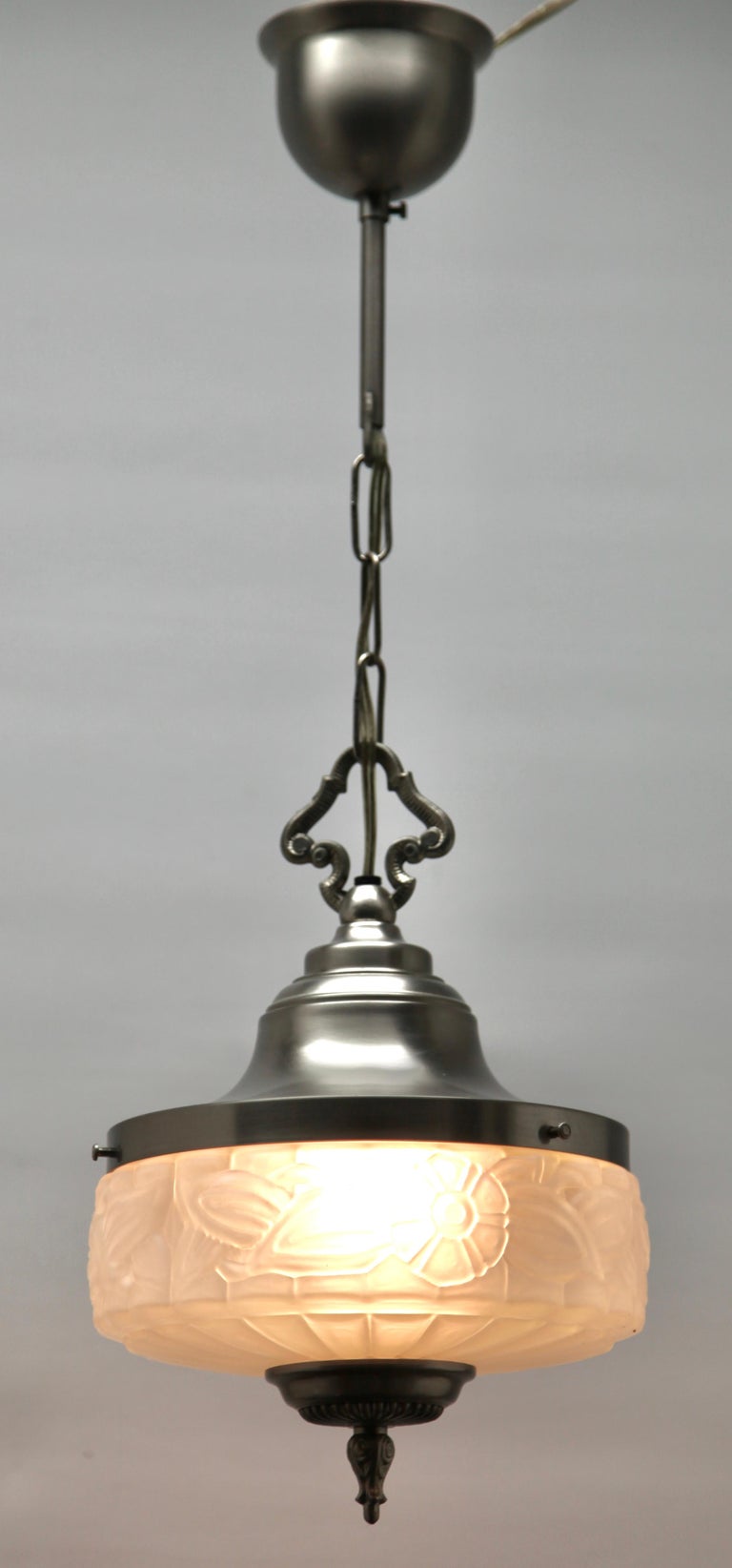 Style Art Deco Ceiling Lamp, Scailmont Belgium Glass Shade, 1950s at — free download