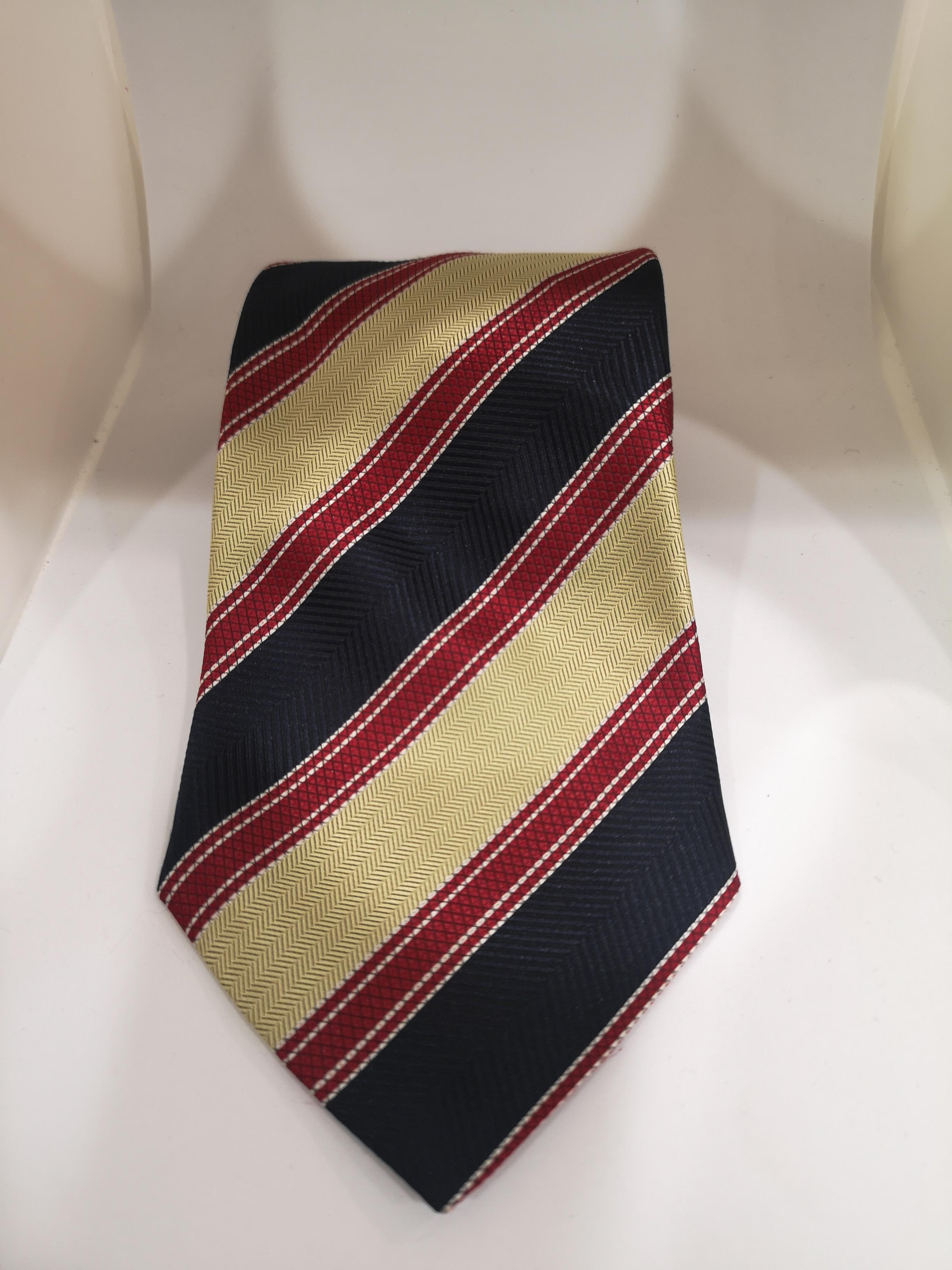 Black Style beige red blue multicoloured silk tie