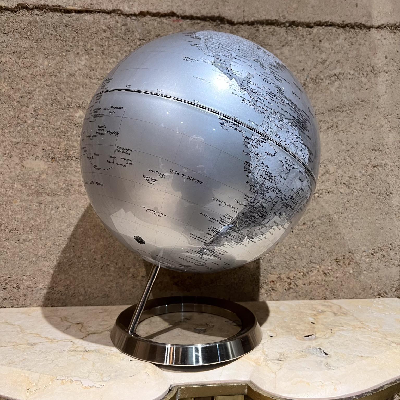20th Century Style Drexel Heritage World Silver Globe Chrome Metal Base