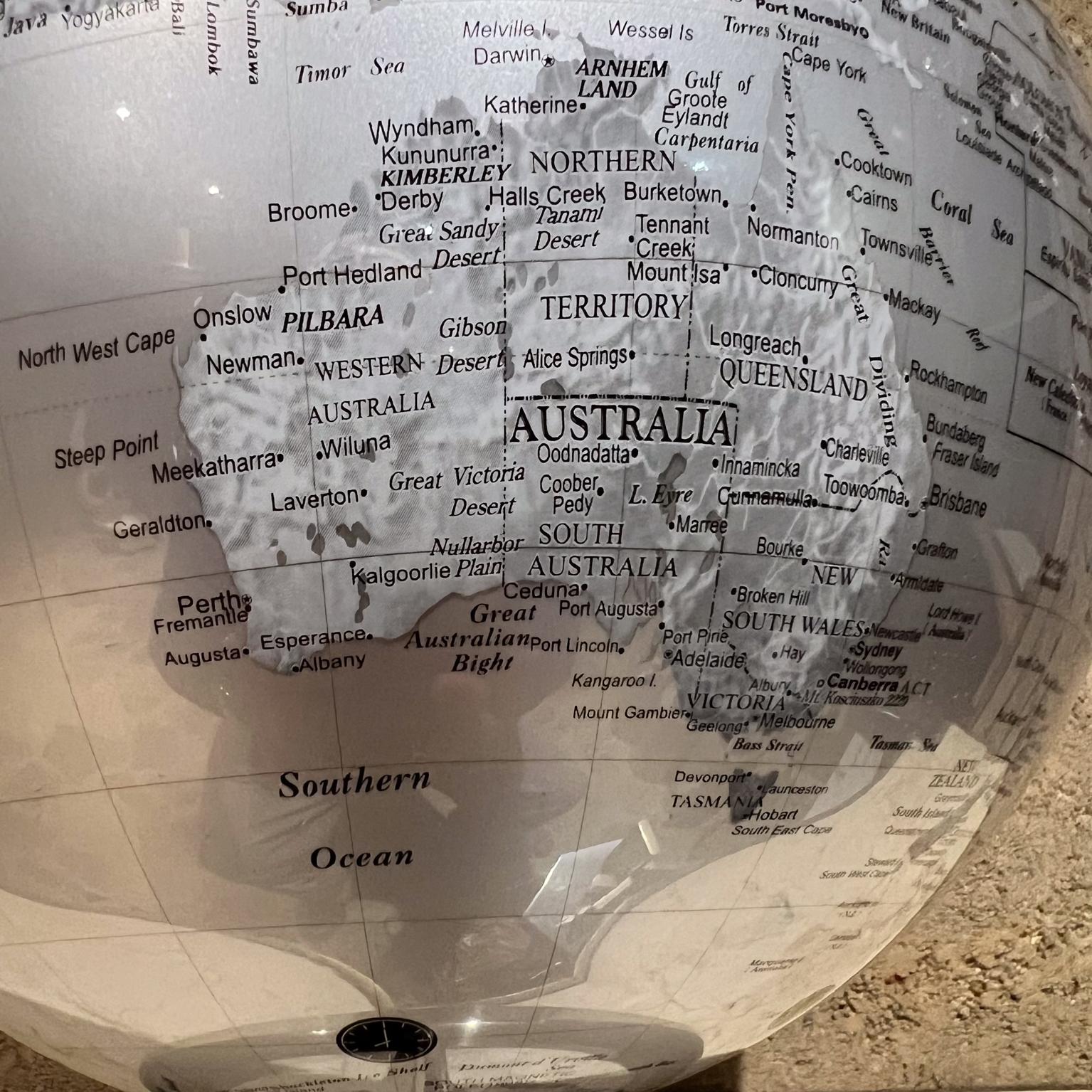 Style Drexel Heritage World Silver Globe Chrome Metal Base 2