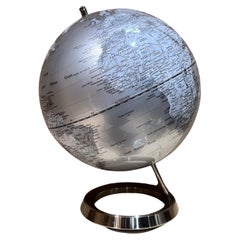 Style Drexel Heritage World Silver Globe Chrome Metal Base