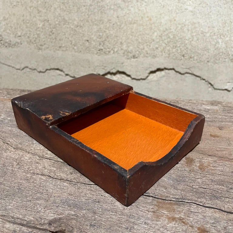 Style Hermes Leather Wrapped Memo Note Pad Holder Desk Accessory 1950s