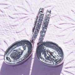 Style Icon Brilliant Madonna Earrings 750 White Gold 0.30 ct TW VS