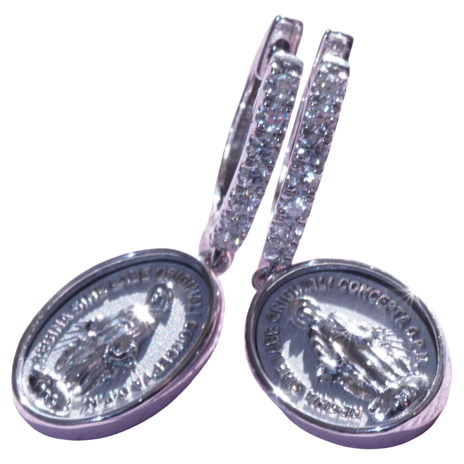 Style Icon Boucles d
oreilles Madonna Brilliante Or blanc 750 0.30 ct TW VS en vente
