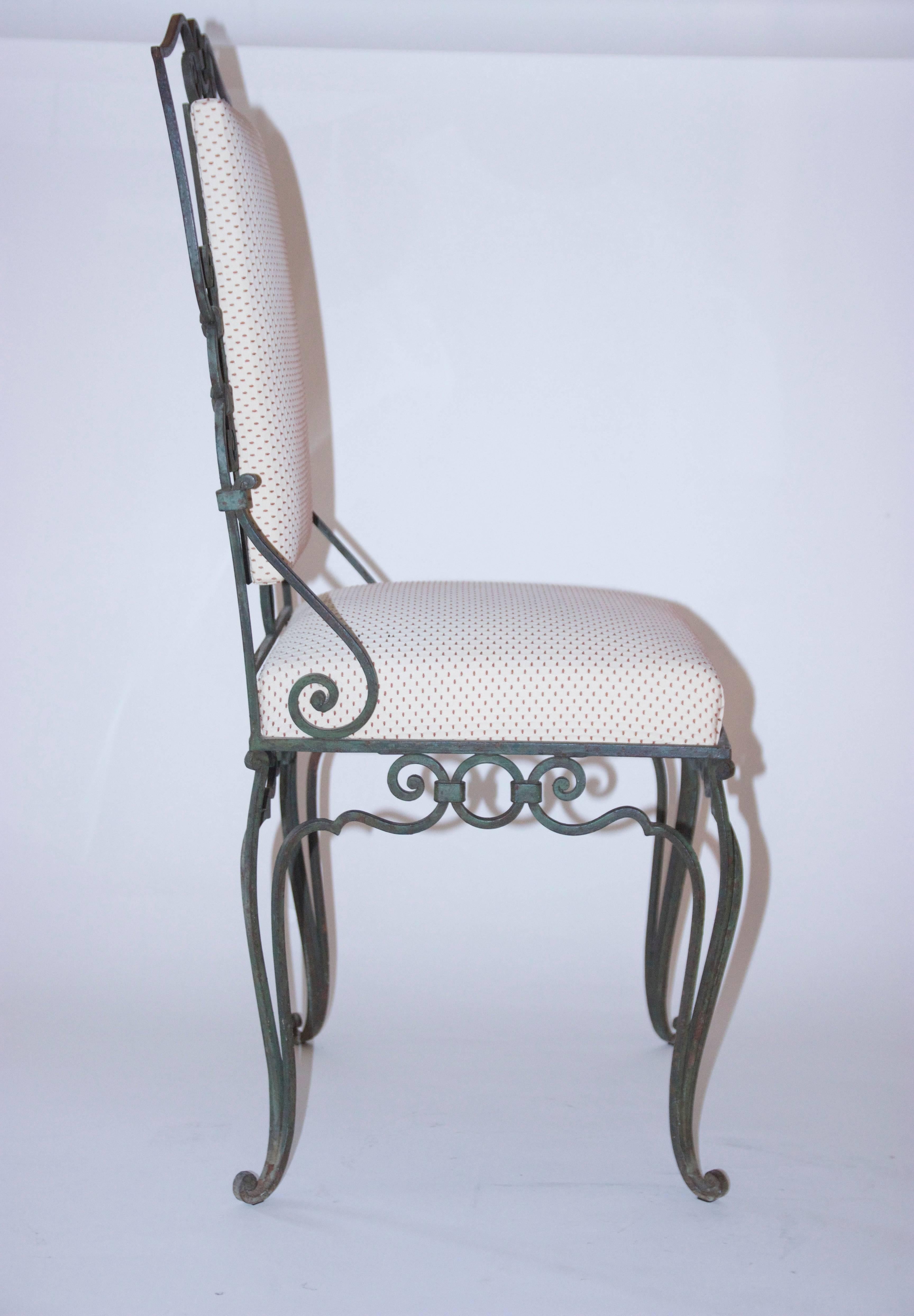 Mid-20th Century Style Jean-Charles Moreux, Set of Six Chairs, Iron, circa 1960, France