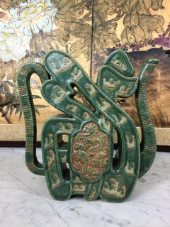 Style Kangxi Porcelain Alcohol Vase Green Family, circa 1900