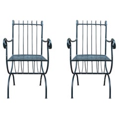 Style Neoclassic, Set of 6 Armchairs, Iron, circa 1970, France