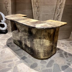 1970s Style of Aldo Tura Lacquered Goatskin Bar Reception Desk