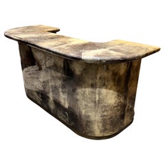 1970s Style of Aldo Tura Lacquered Goatskin Bar Reception Desk