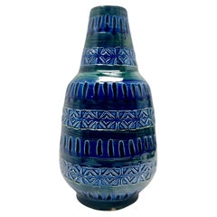 Style of Bitossi Vintage Vase in Blue and Green Glaze Germany, 1970s
