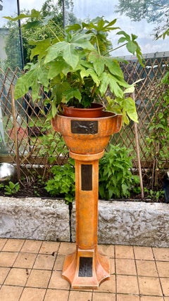 Style of Delphin Massier Majolica Jardinière 'Planter and Stand Number. 7825