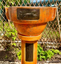 Style of Delphin Massier Majolica Jardinière 'Planter and Stand Number. 7825