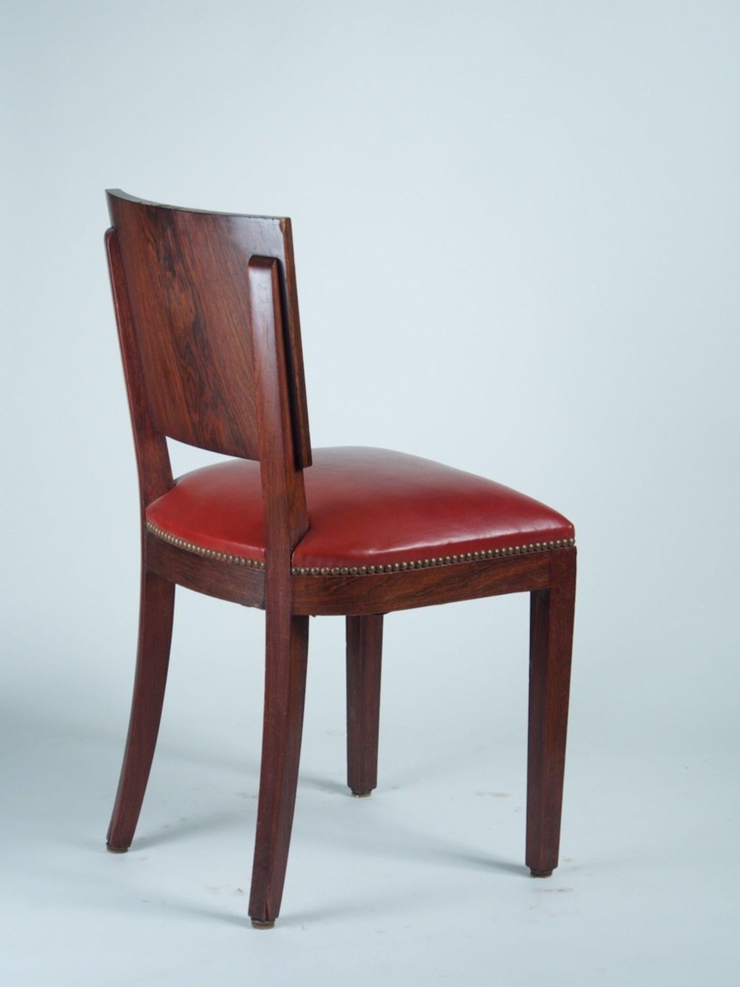 Art Deco Style of DIM 'Joubert et Petit' Set of 6 Dining Chairs