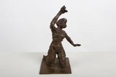 Allen Harris (PAFA, 1924-1970) Firmada en 1963. Figura femenina arrodillada, única, en bronce
