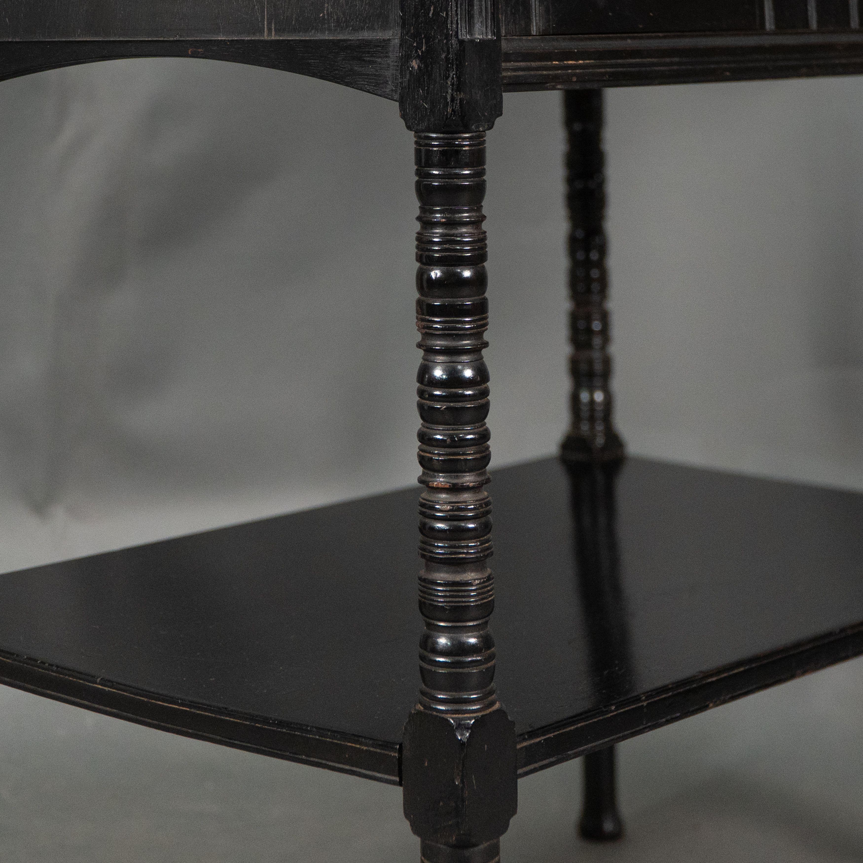 Style of E W Godwin. An Aesthetic Movement ebonized cabinet For Sale 13