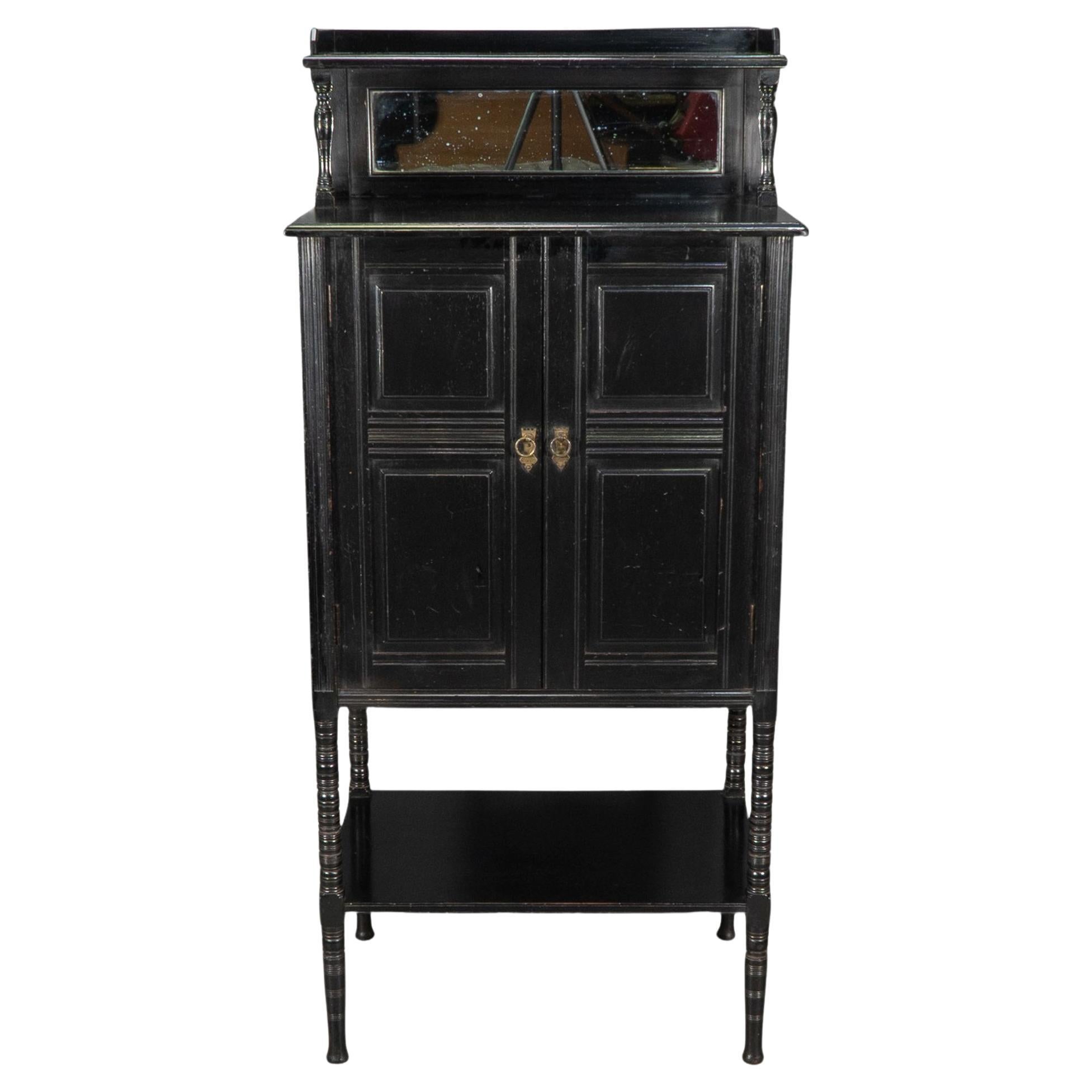 Style of E W Godwin. An Aesthetic Movement ebonized cabinet