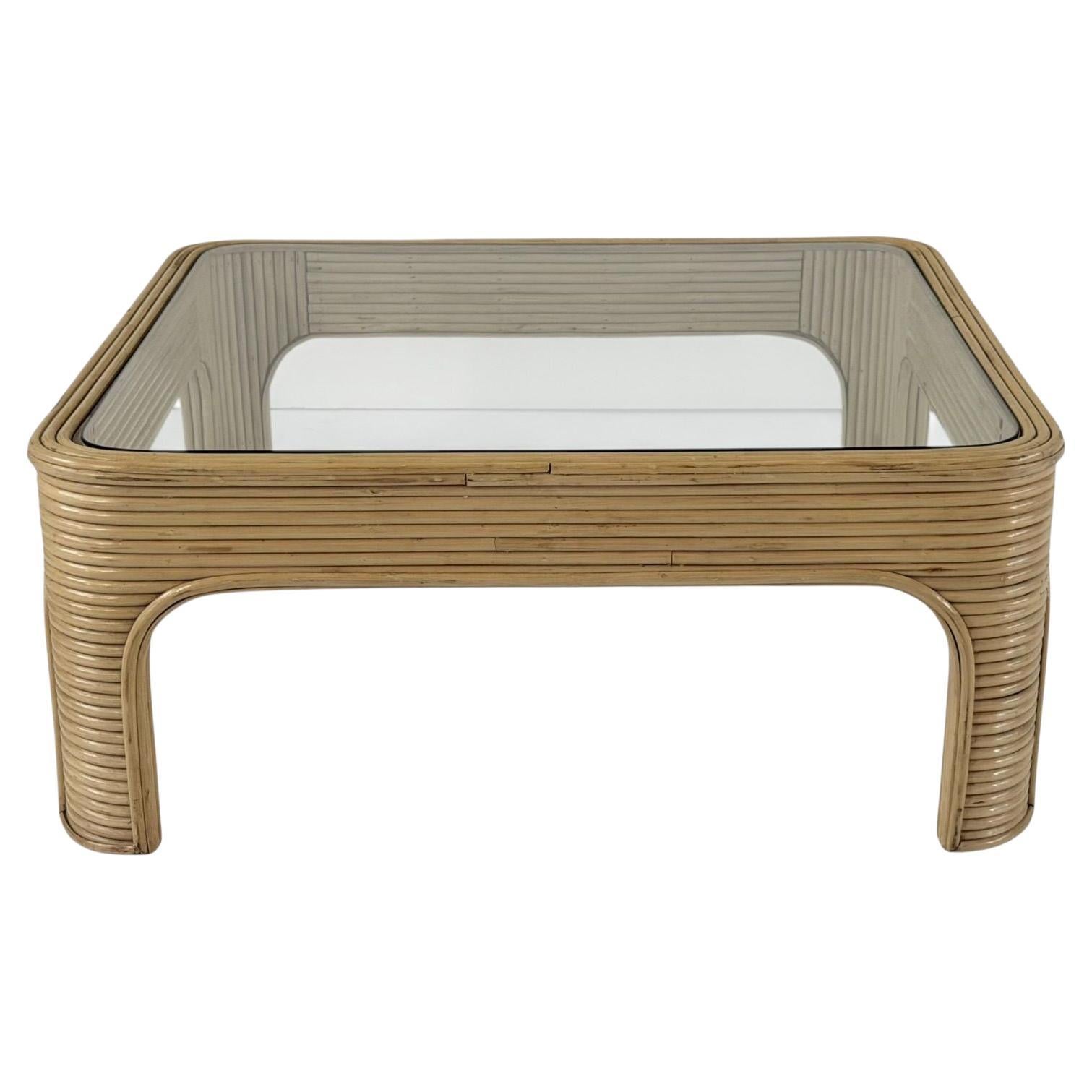 Pencil Reed Coffee Table, 1970 For Sale
