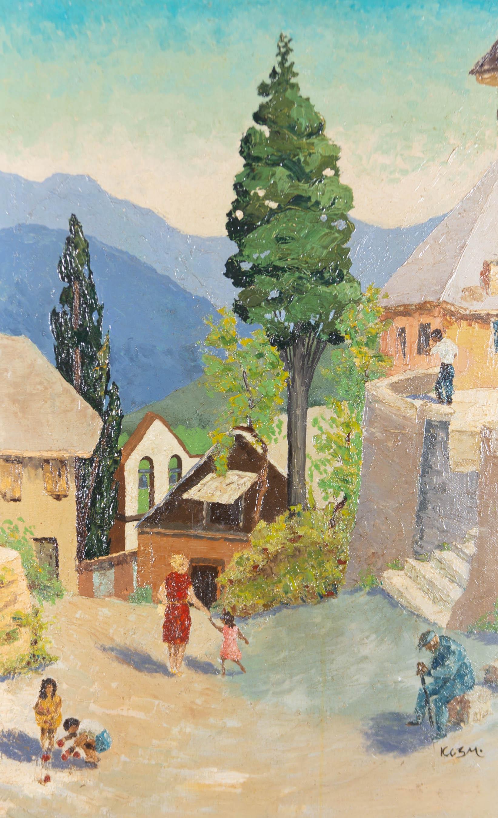 Style of Georgios Kosmadopoulos (1895-1967) - 20th Century Oil, The Hills For Sale 1