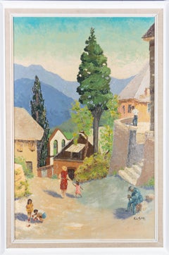 Estilo de Georgios Kosmadopoulos (1895-1967) - Óleo del siglo XX, Las colinas