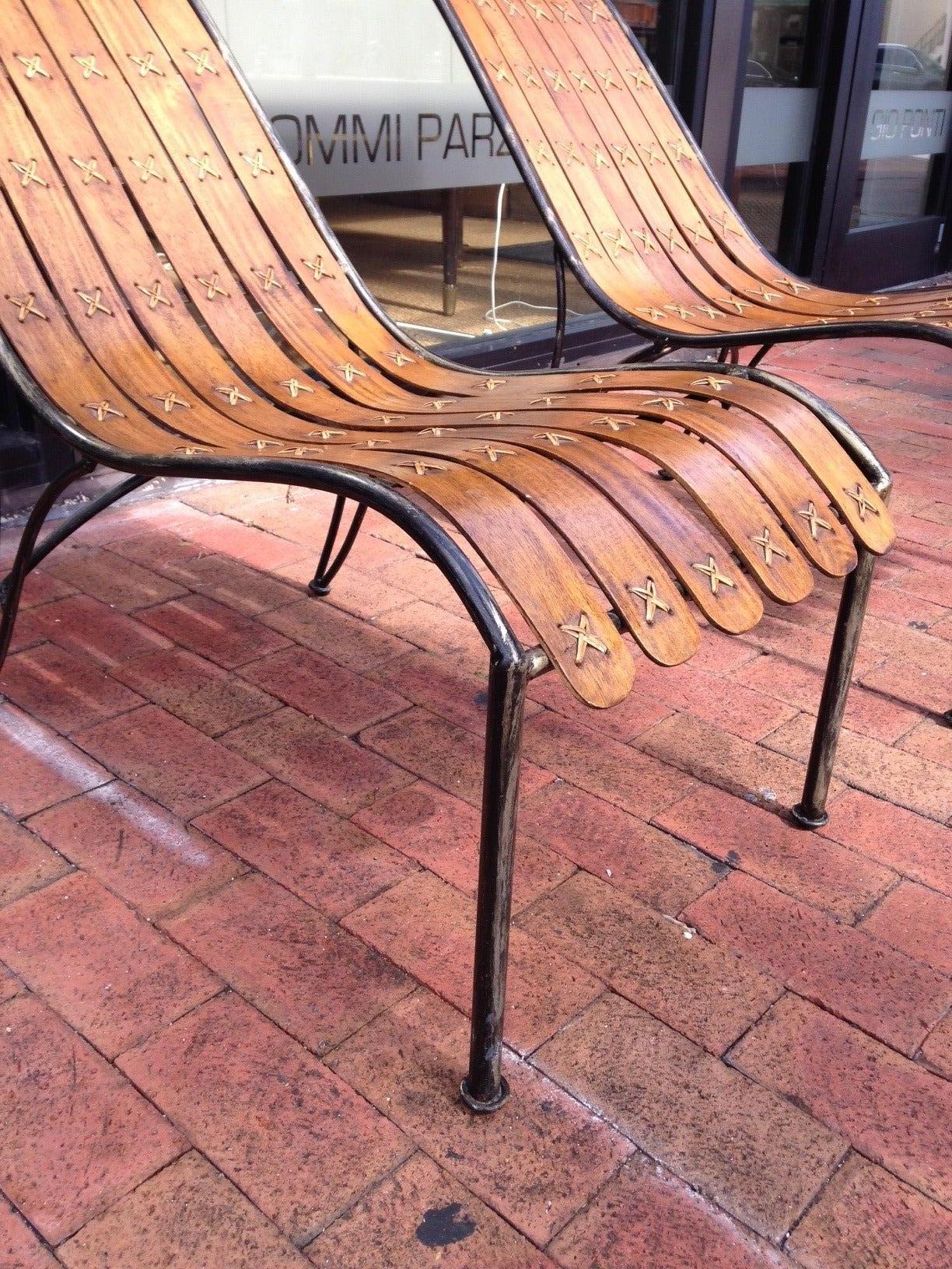 Metal Style of Hans Brattrud Lounge Chairs For Sale