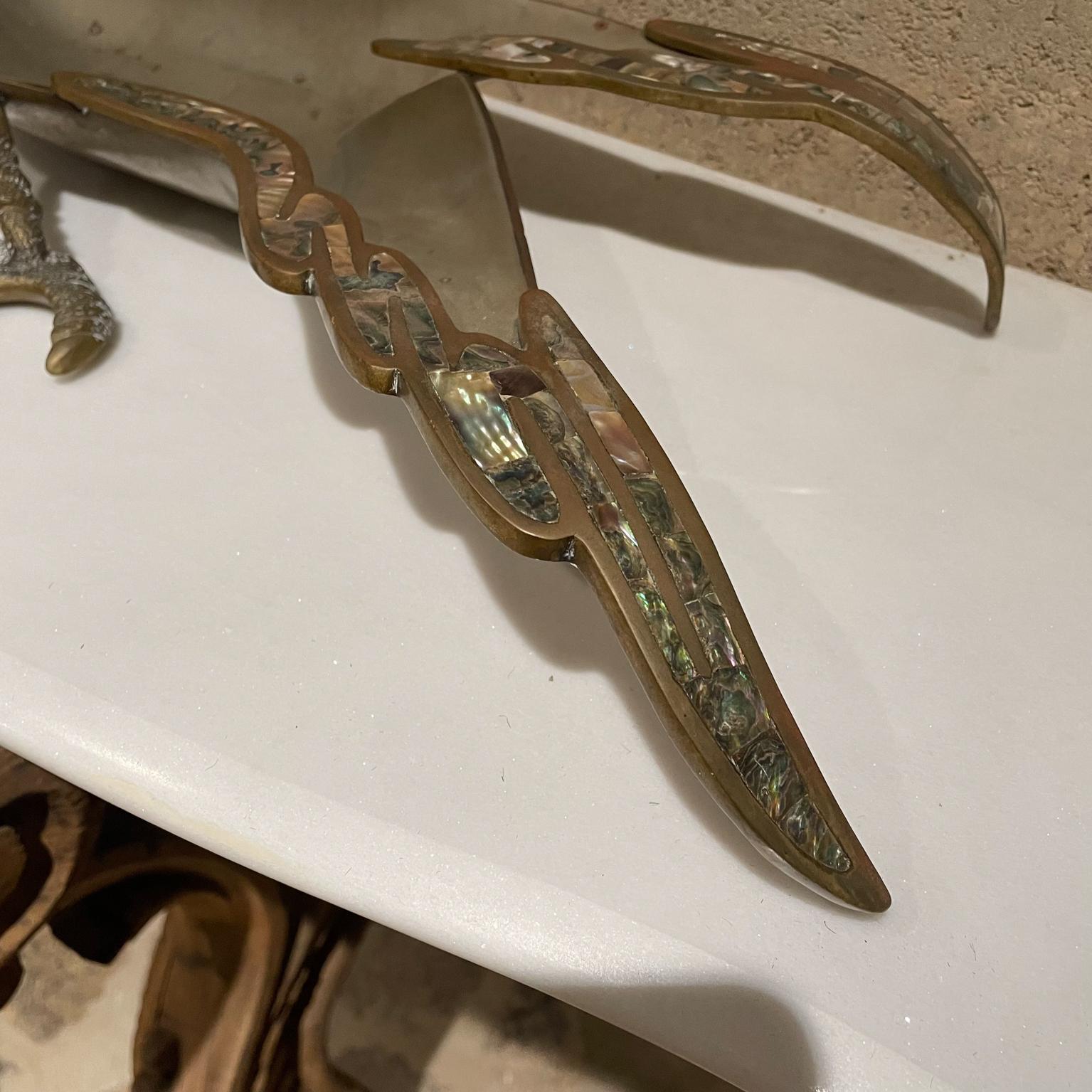 Late 20th Century Style of Los Castillo Decorative Bowl Parrot Dish Married Metals de Mexico 1970s