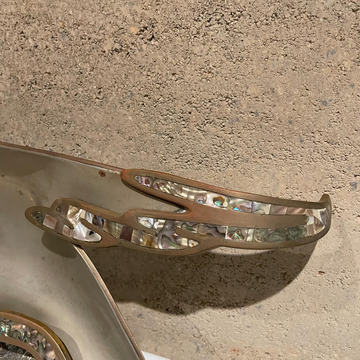 Silver Plate Style of Los Castillo Decorative Bowl Parrot Dish Married Metals de Mexico 1970s