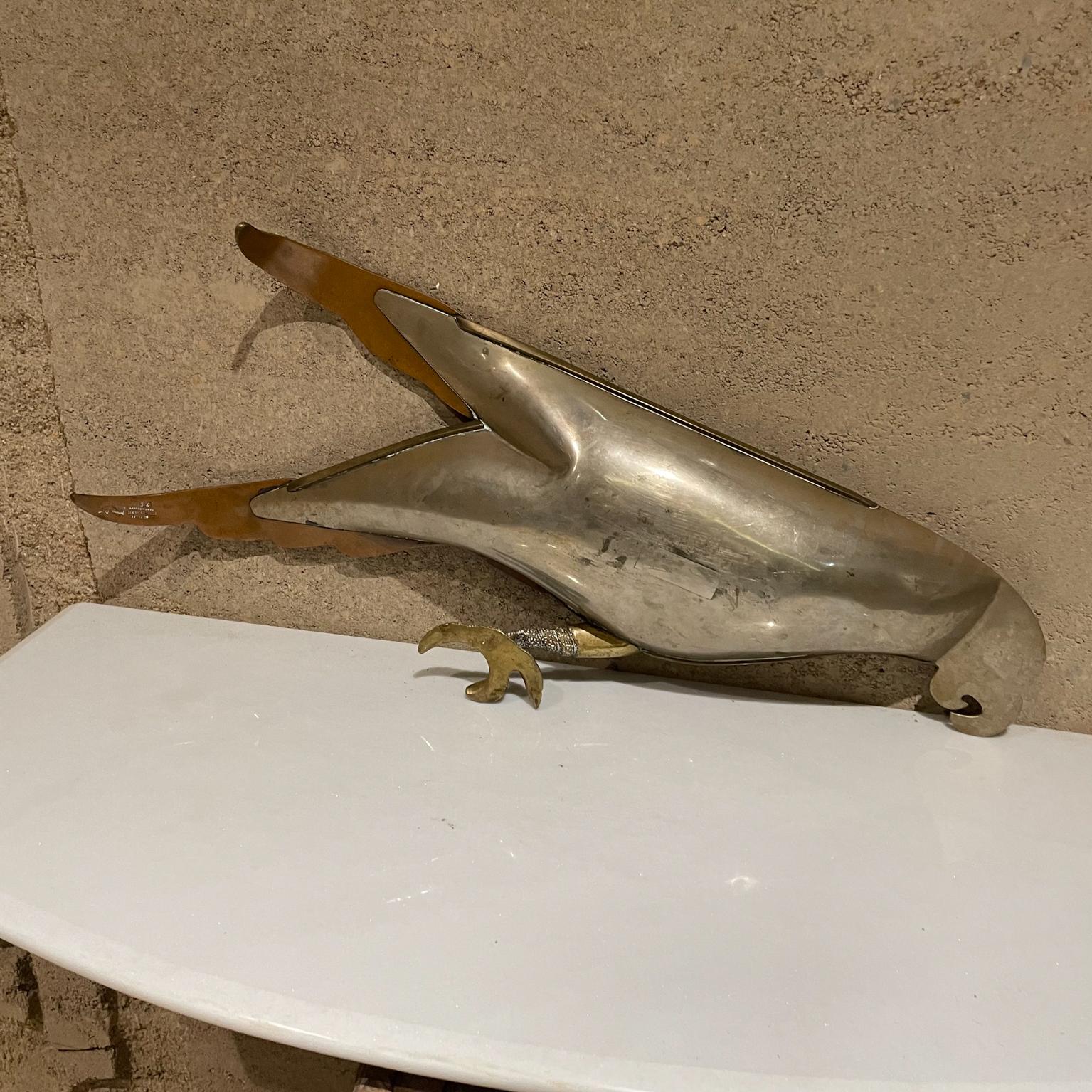 Style of Los Castillo Decorative Bowl Parrot Dish Married Metals de Mexico 1970s 2
