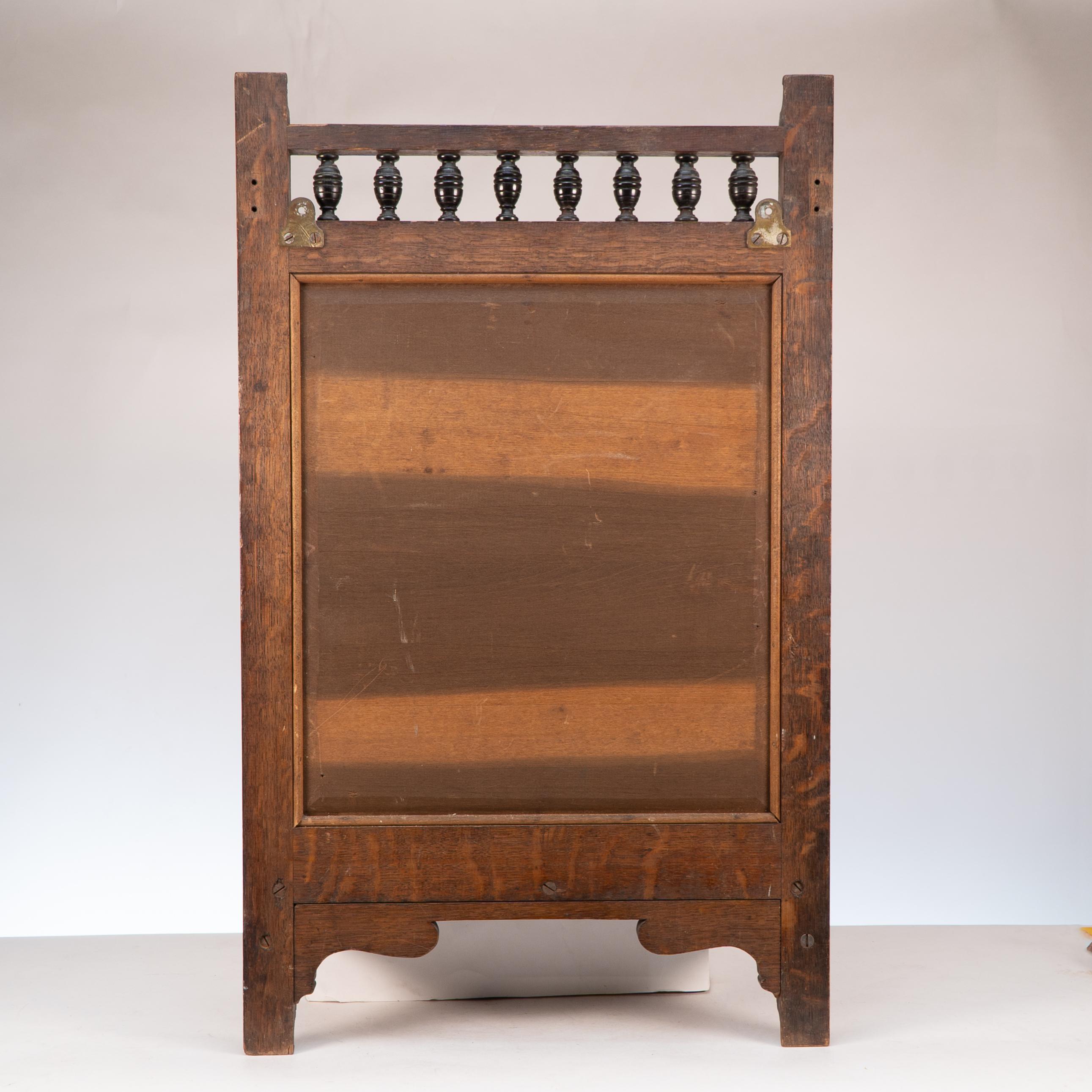 Style of M H Baillie Scott an Arts & Crafts Oak Mirror with Chequer Inlays 3