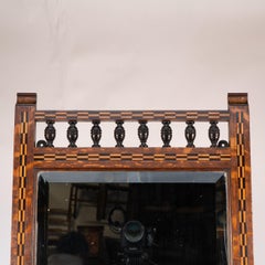 Style of M H Baillie Scott an Arts & Crafts Oak Mirror with Chequer Inlays