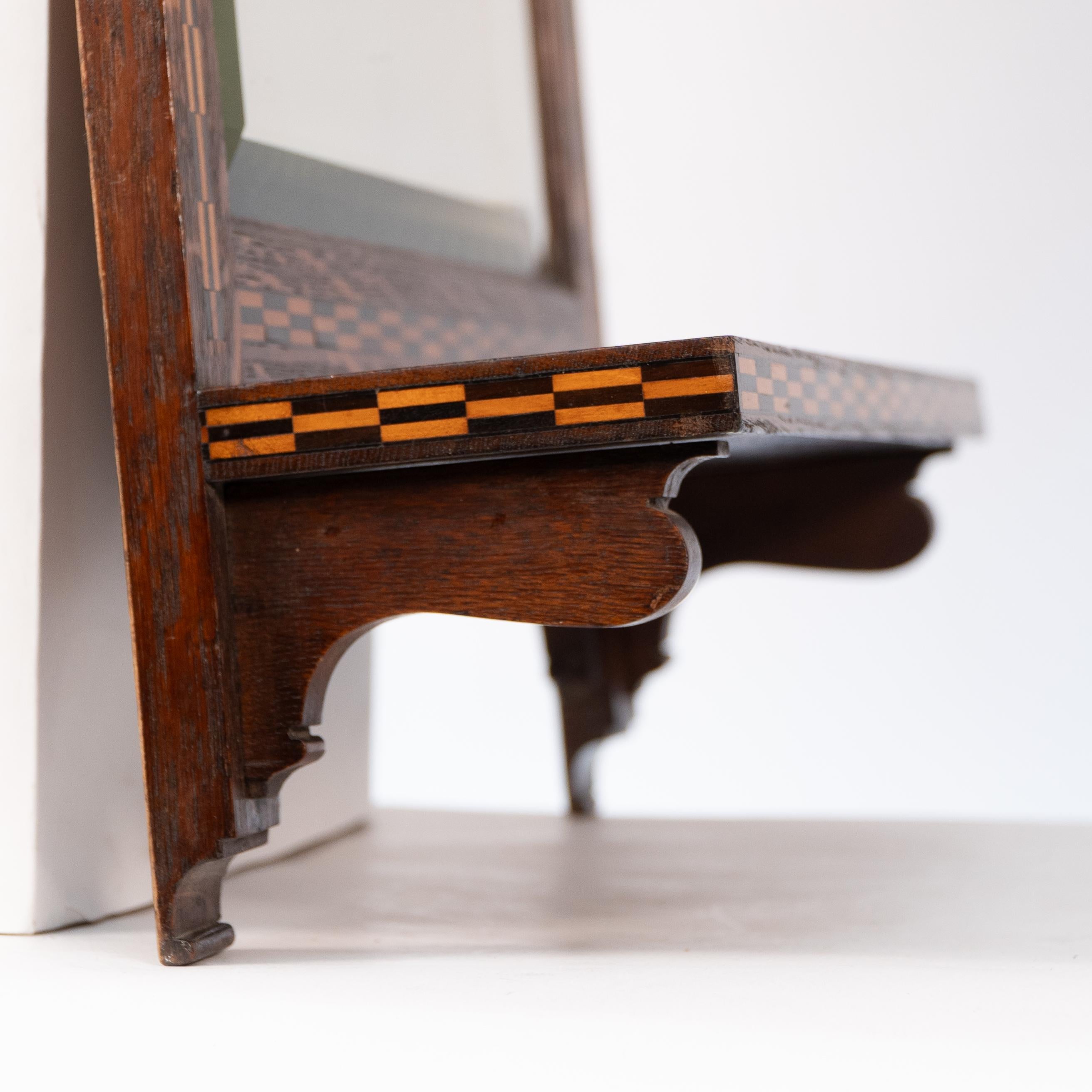 Early 20th Century Style of M H Baillie Scott an Arts & Crafts Oak Mirror with Chequer Inlays
