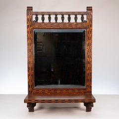 Style of M H Baillie Scott an Arts & Crafts Oak Mirror with Chequer Inlays